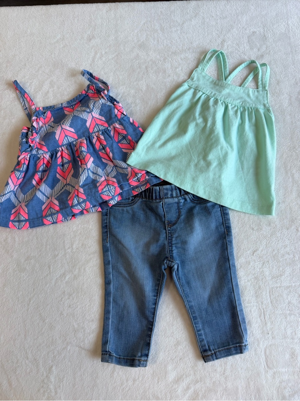 6 mo tanks with jeans bundle